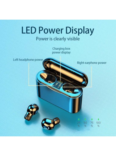 M2D Airfree LED Light 無線耳機連充電盒 - 黑色